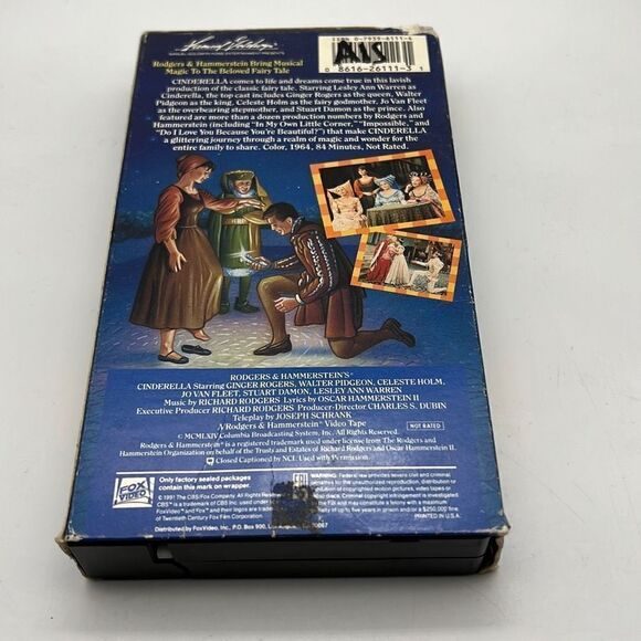 Rodgers And Hammerstein's Cinderella (VHS) Live‎ Action CBS/FOX - Picture 2 of 3